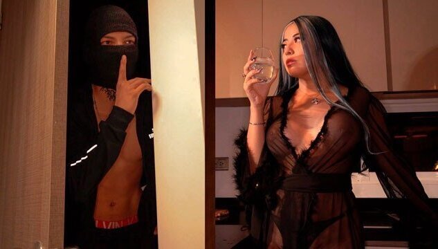 Busty housewife gets fucked burglar breaks into house Honey Play