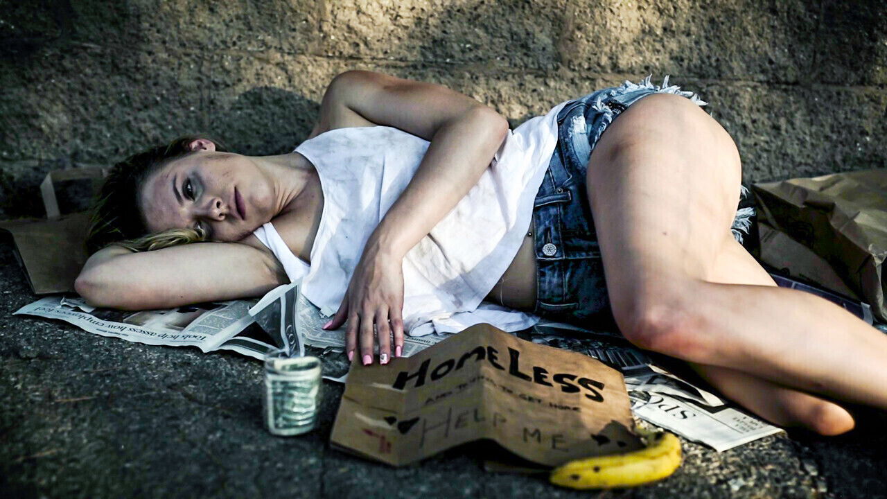 Homeless teen virgin can stay if she lets the guy fuck her