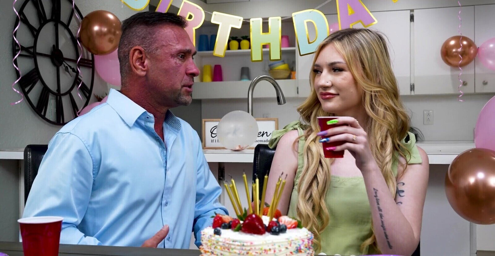 Blonde Daisy Lavoy enjoys while sucking penis