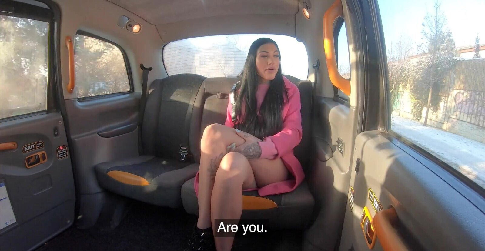 Tattooed Adelle Sabelle having while sucking stranger's dick