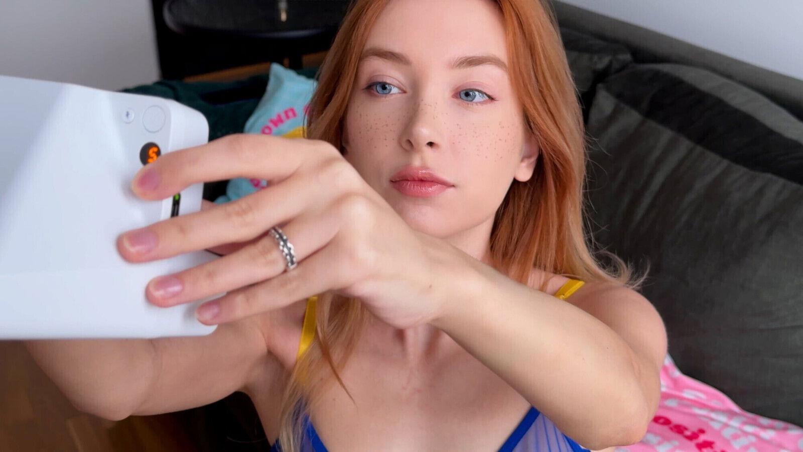 Stepsister creampied taking naked polaroid photos