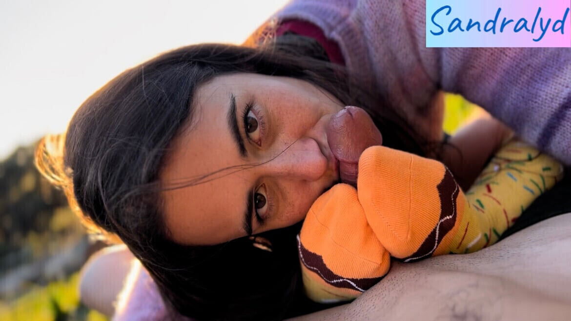 Breathtaking blowjob with feet socks