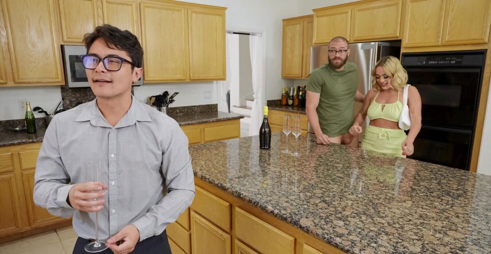 butt Monet drops thong hardcore kitchen