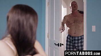 PornTaboos.com Naughty stepdaughter Kiss gives sloppy then rides stepdad