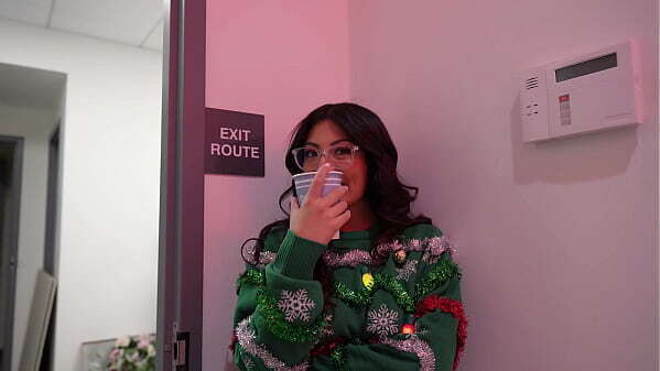 slutty coworker sucked office Christmas party Cami Strella