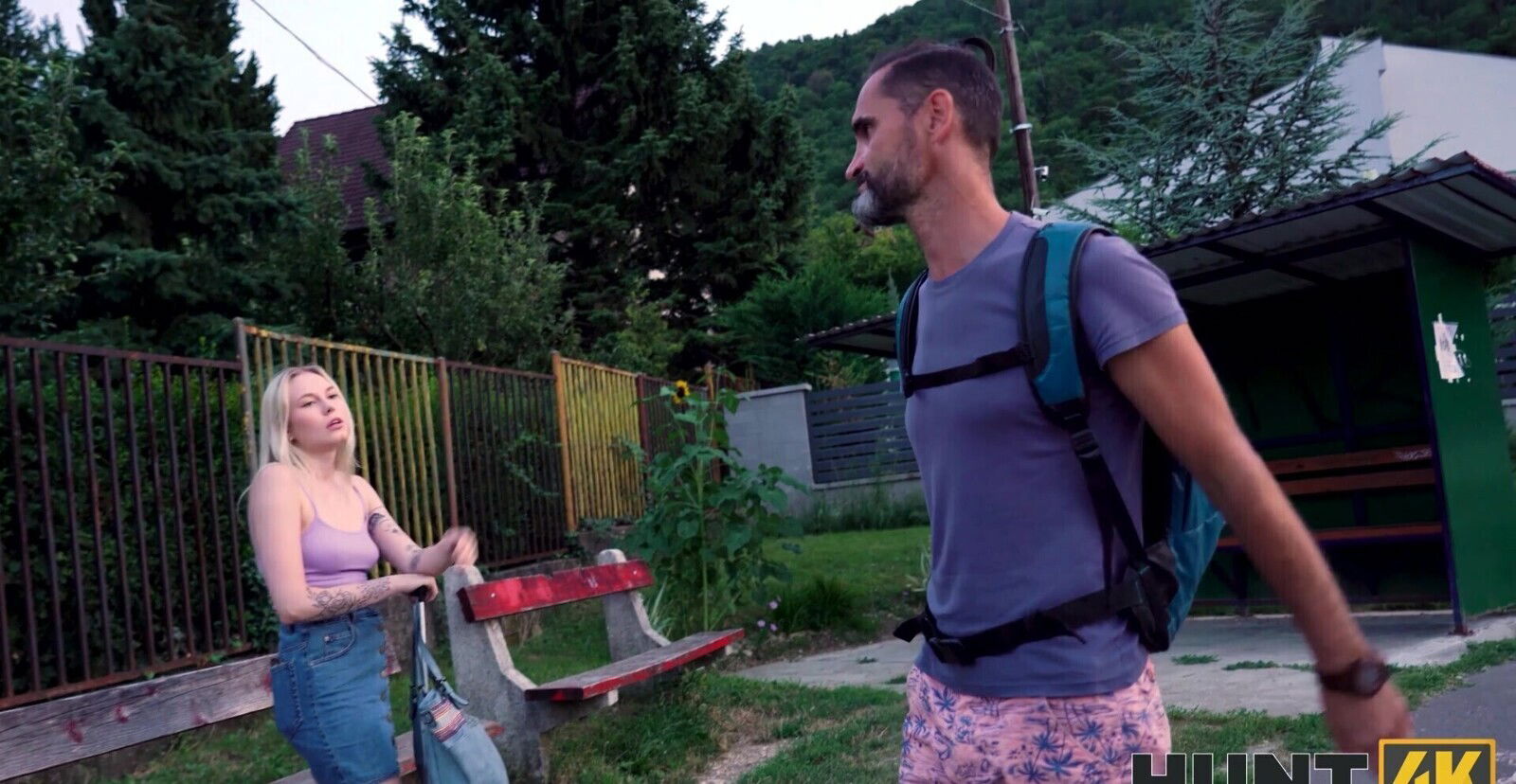 Blindfolded gets surprised with with stranger