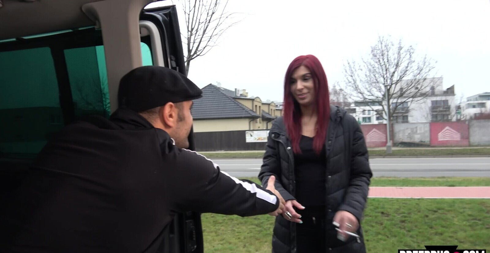 Redhead stranger Jessica takes money fucked