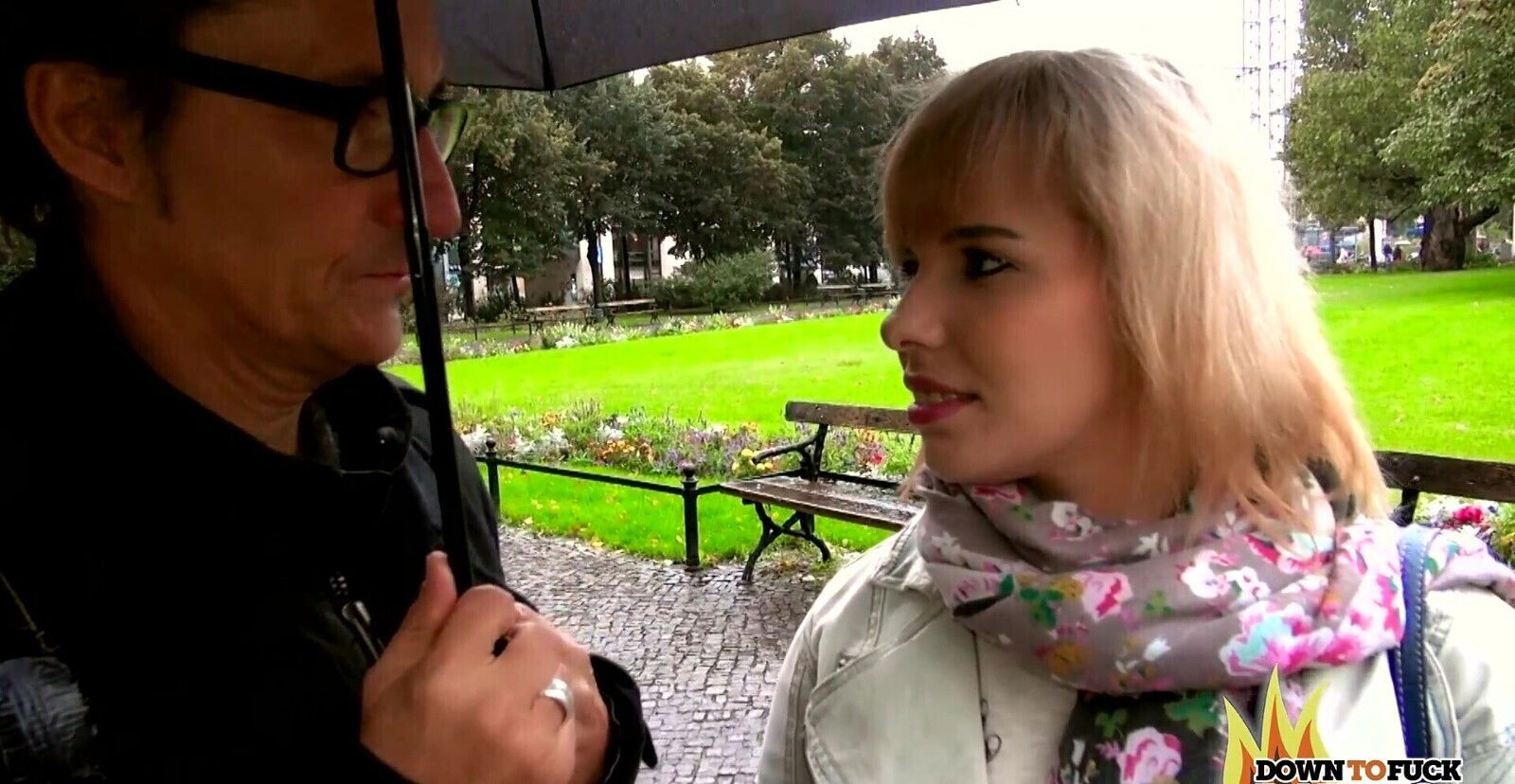 Blonde Pina Deluxe enjoys while sucking man's dick