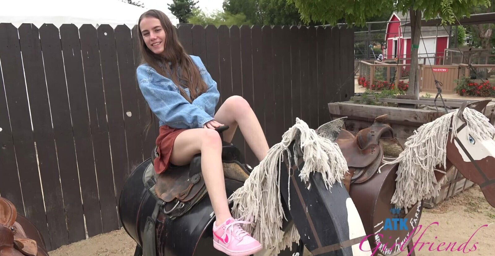 Amateur video Wood teasing posing outdoors