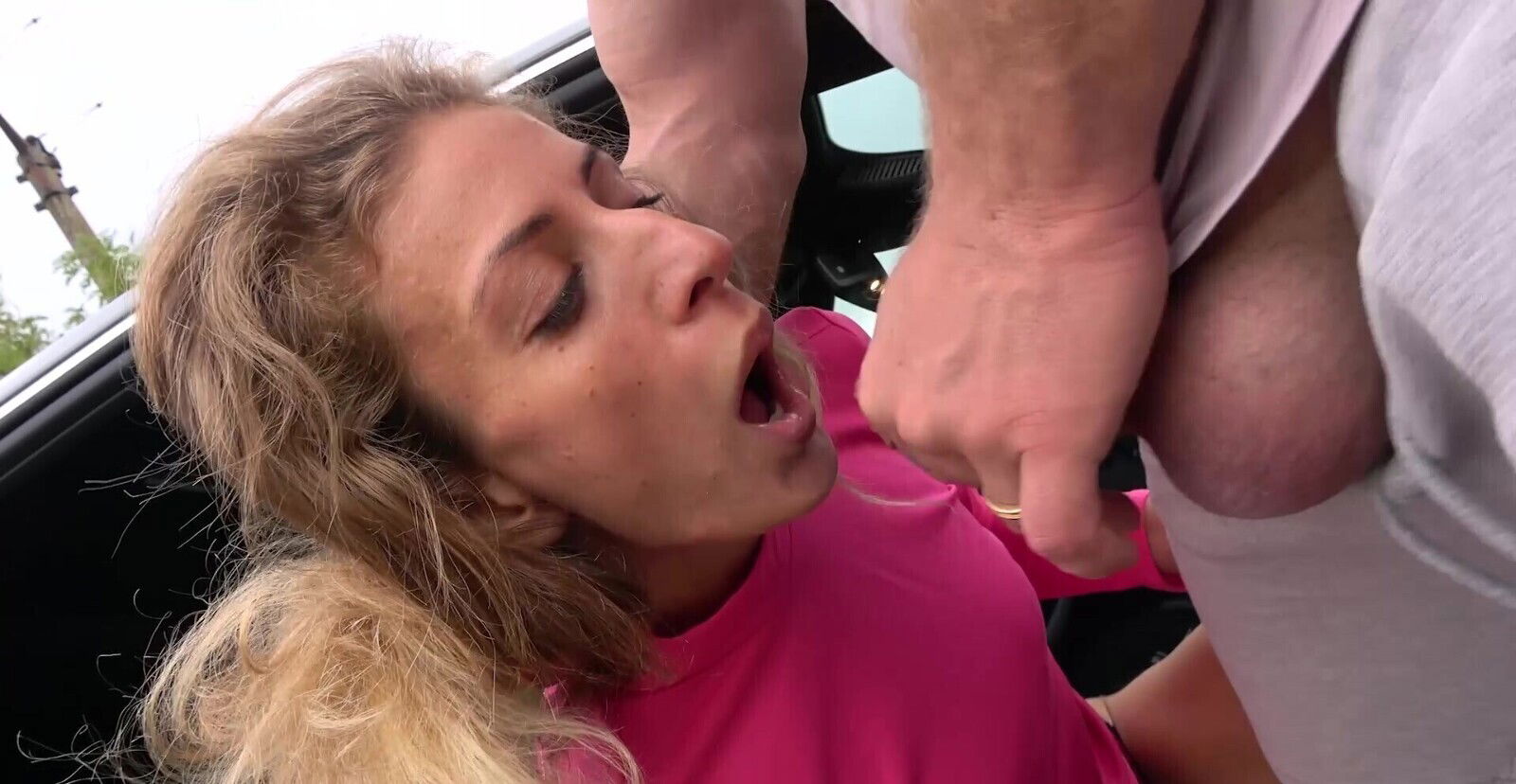 Face fucking pussy drilling makes skinny Angel moan