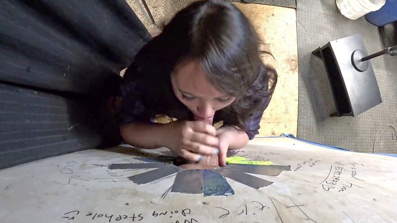 Asian goth visits glory fuck-hole sucks customer completely