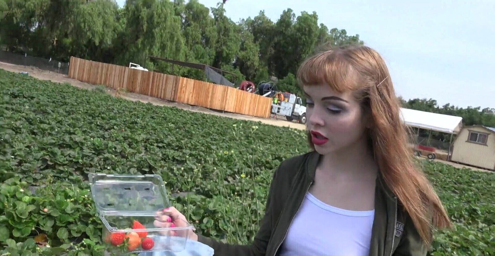 Outdoors teasing leads indoors fingering horny Aliya Brynn