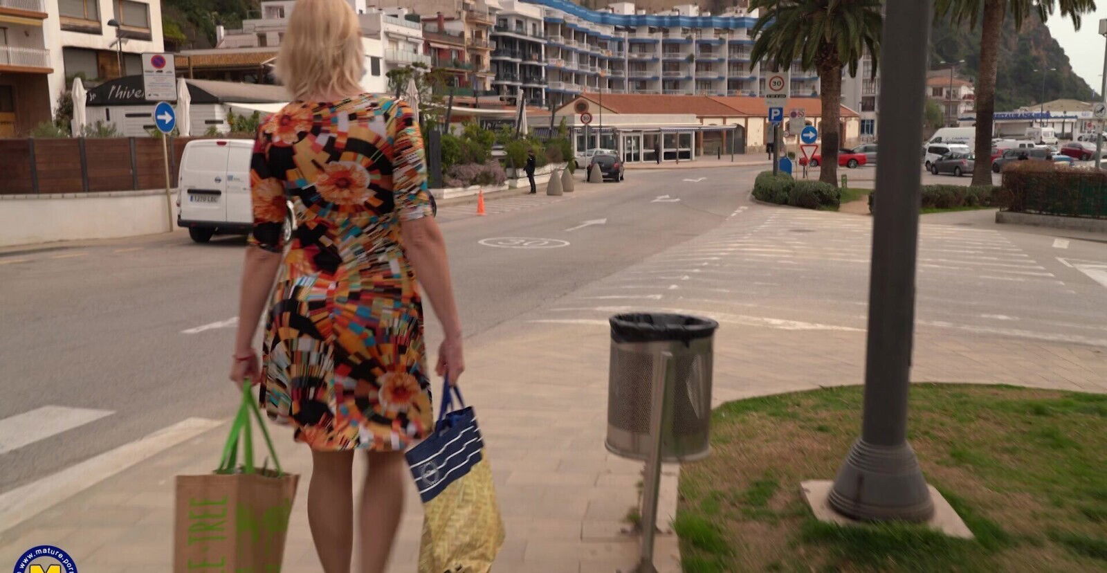 Blond enjoys while getting slammed from behind