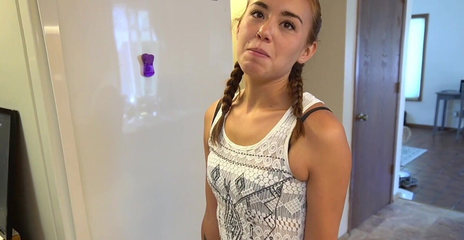 Skinny hottie Brandi Braids moans while getting fucked balls deep