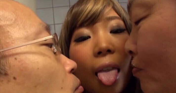 Rough Japanese threesome doggy with lustful Seri Yuuki