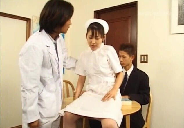 Japanese threesome with Michiru Ogawa wearing nylon stockings