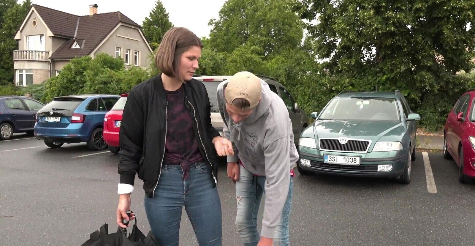 Outdoor fucking with naughty Grace Carson coworker