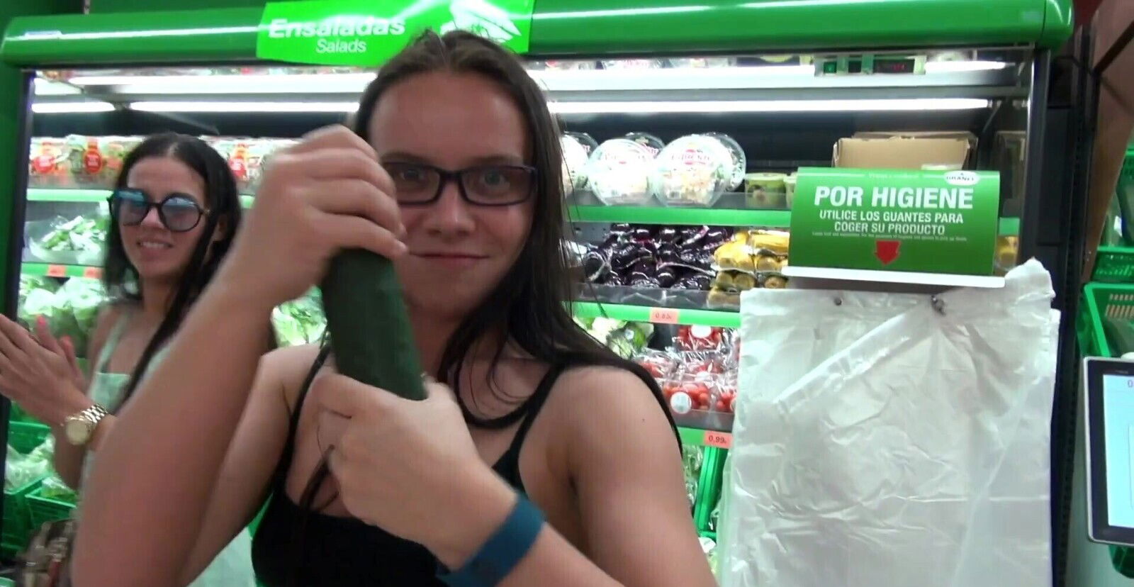 Lovely girl Alexis Cherry gets talked into sucking long dong