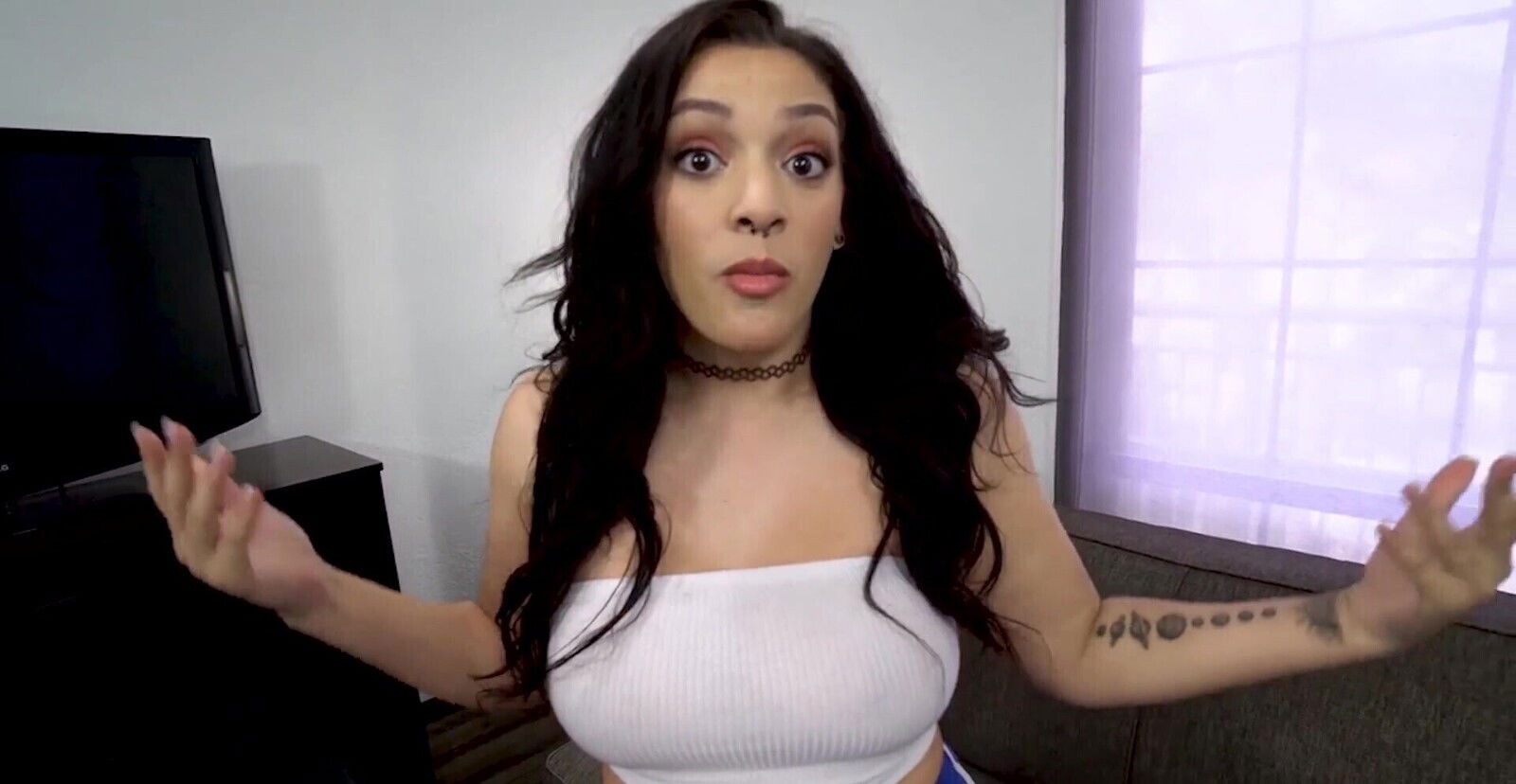 Horny with large dick fucks adorable Violet Smith