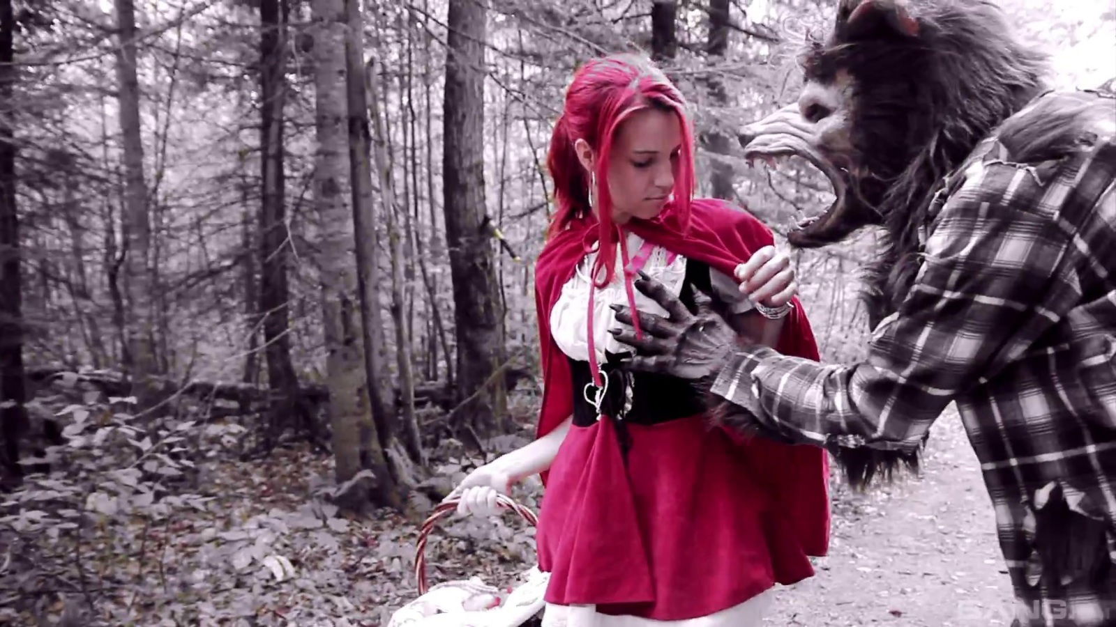 Wild outdoors fucking with riding hood Brind Love