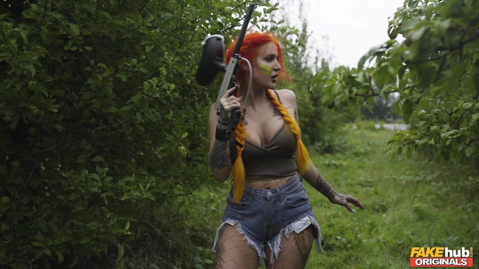 Interracial group outdoors with Marie Princess