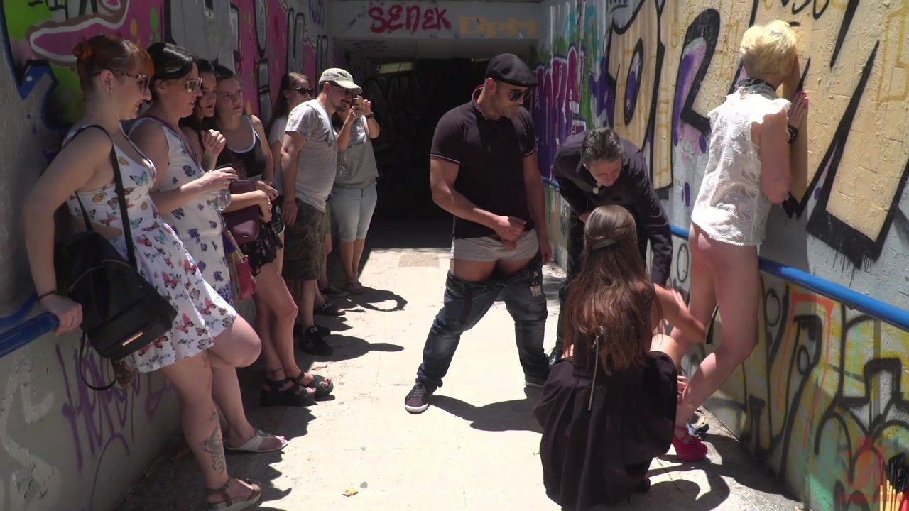 Tina ties humiliates Molly Saint Rose public