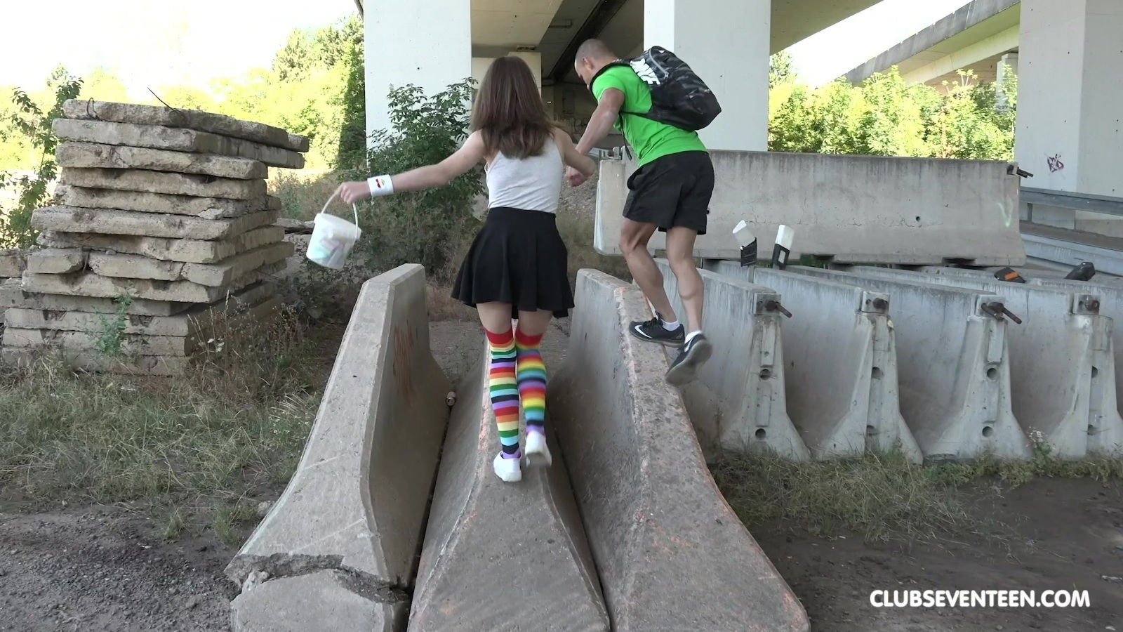 Teen Russian knee long socks Nata Ocean doggy fucked outdoors