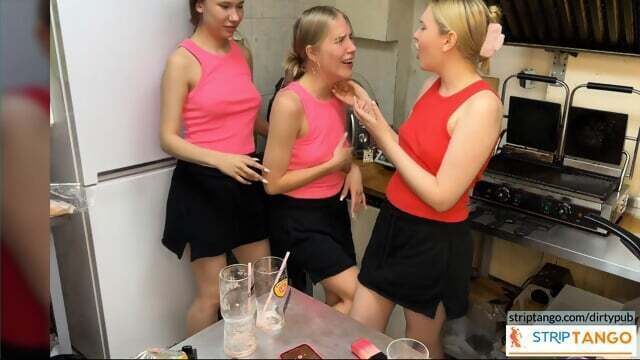 College Girl Licks Lovely Young College Girl during their work fast food!