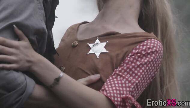 Wild west saucy cowgirl roleplay gets messy