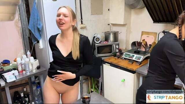 College Girl Licks Girl from College during their work fast food!