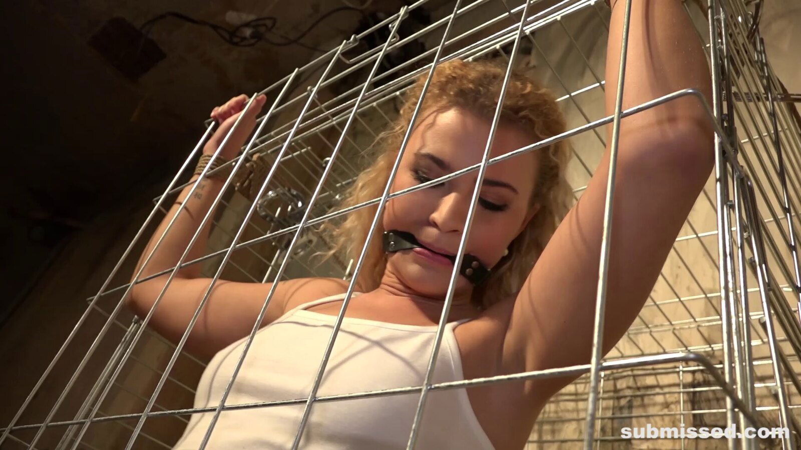 Angel Diamonds gagged during kinky BDSM game