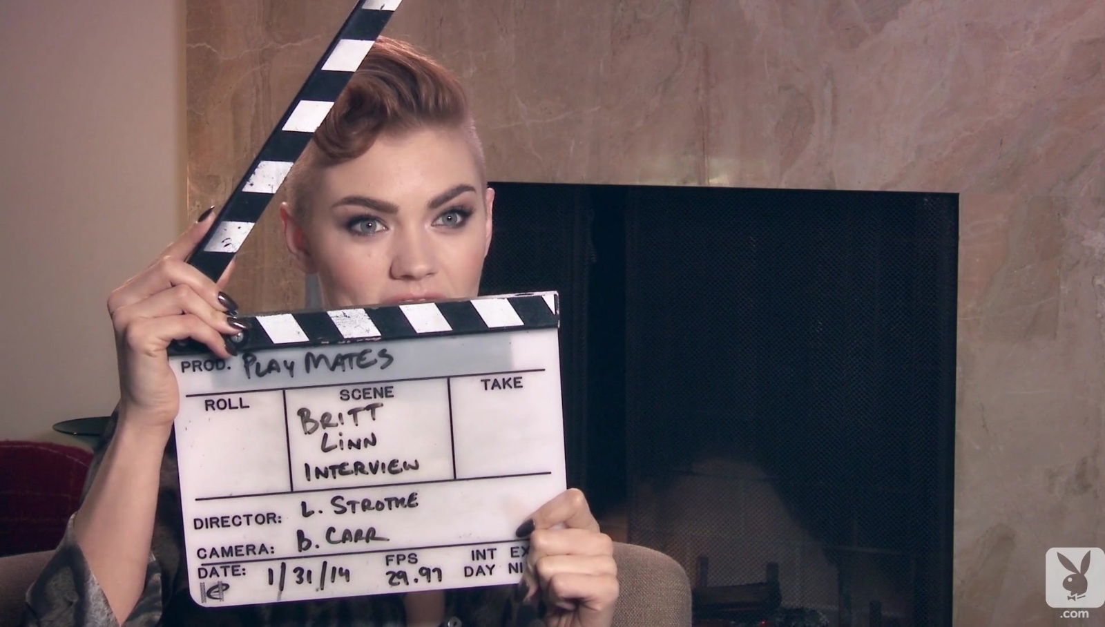 Sexy Britt Linn shows sexy legs Playboy video