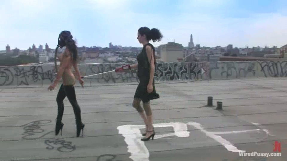 Betty Baphomet gets tormented fucked with wired dildo