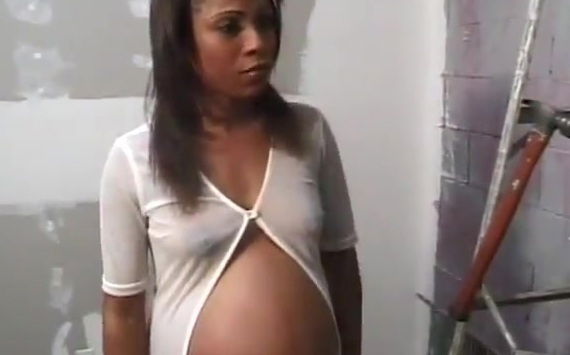 Ebony Preggo Amber Styles Takes Hard Pussy