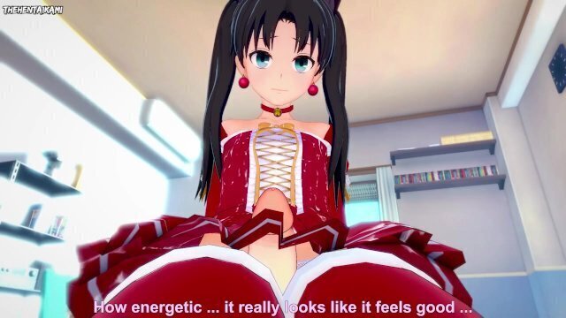 Tohsaka from Fate Gives Footjob Hentai