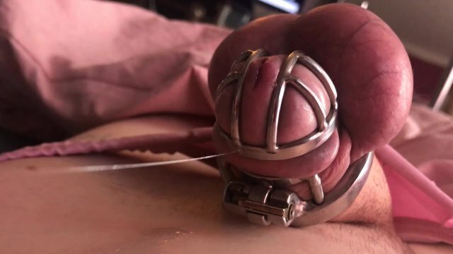 chastity slut struggles drips