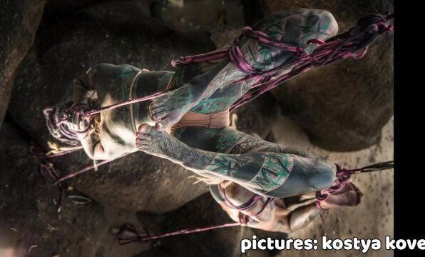 Tattoo Girls Shibari Suspension public beach thailand Bondage BDSM