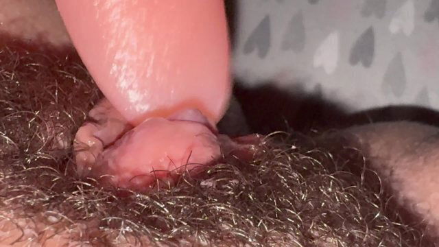 Licking Playing With Hairy Pussy Clitoris