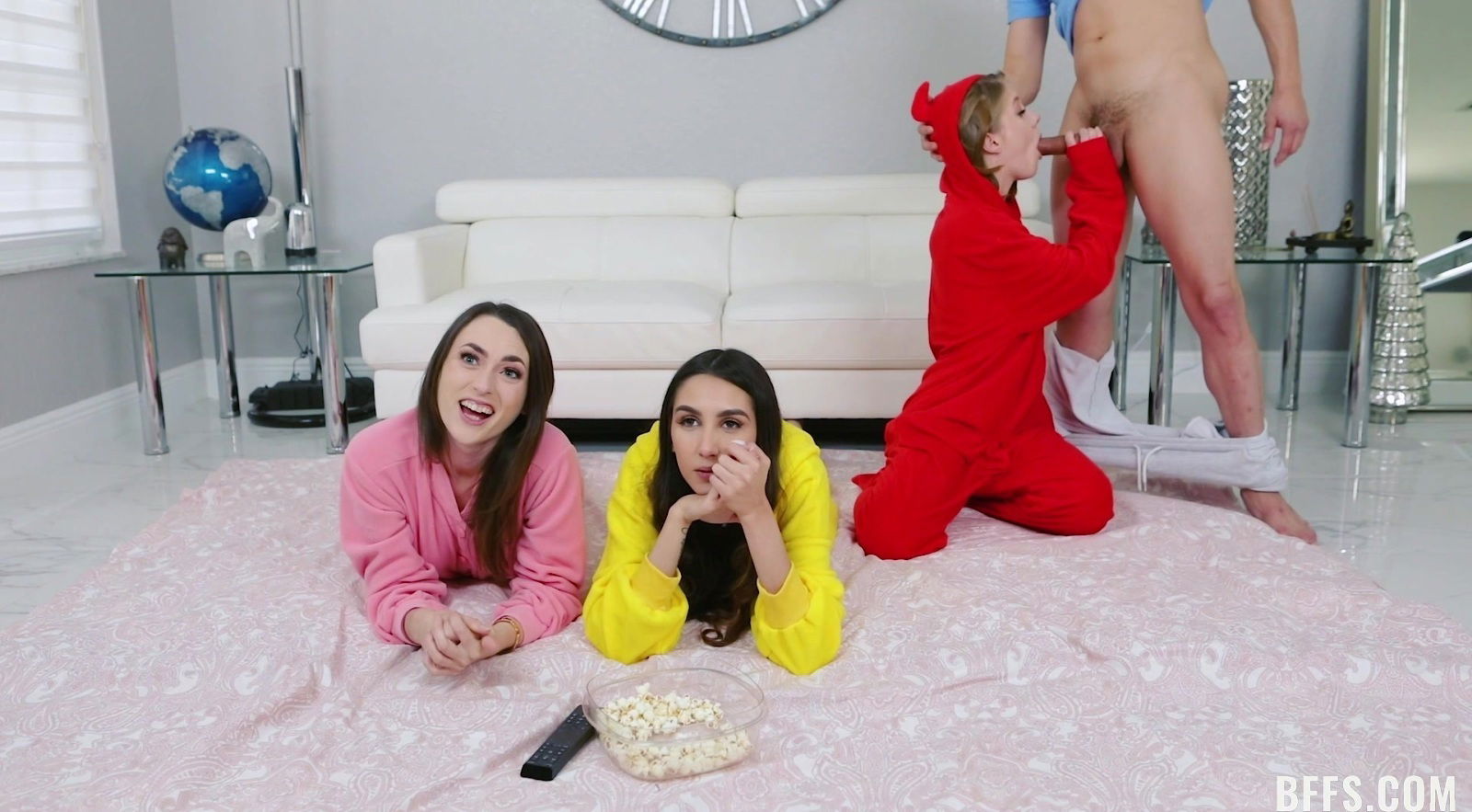 Three-girls-one-guy fucking with Dani Damzel, Dakota Burns Natalia