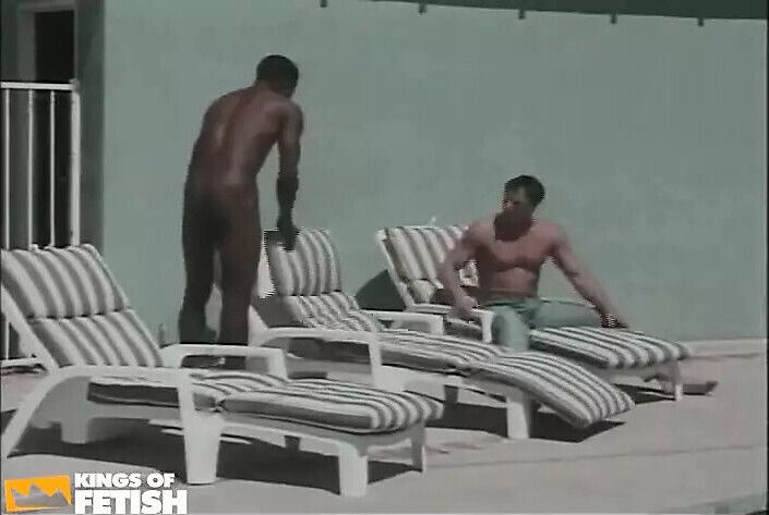 White Gets Hard Fuck From Black with Huge Dick Outside Pool