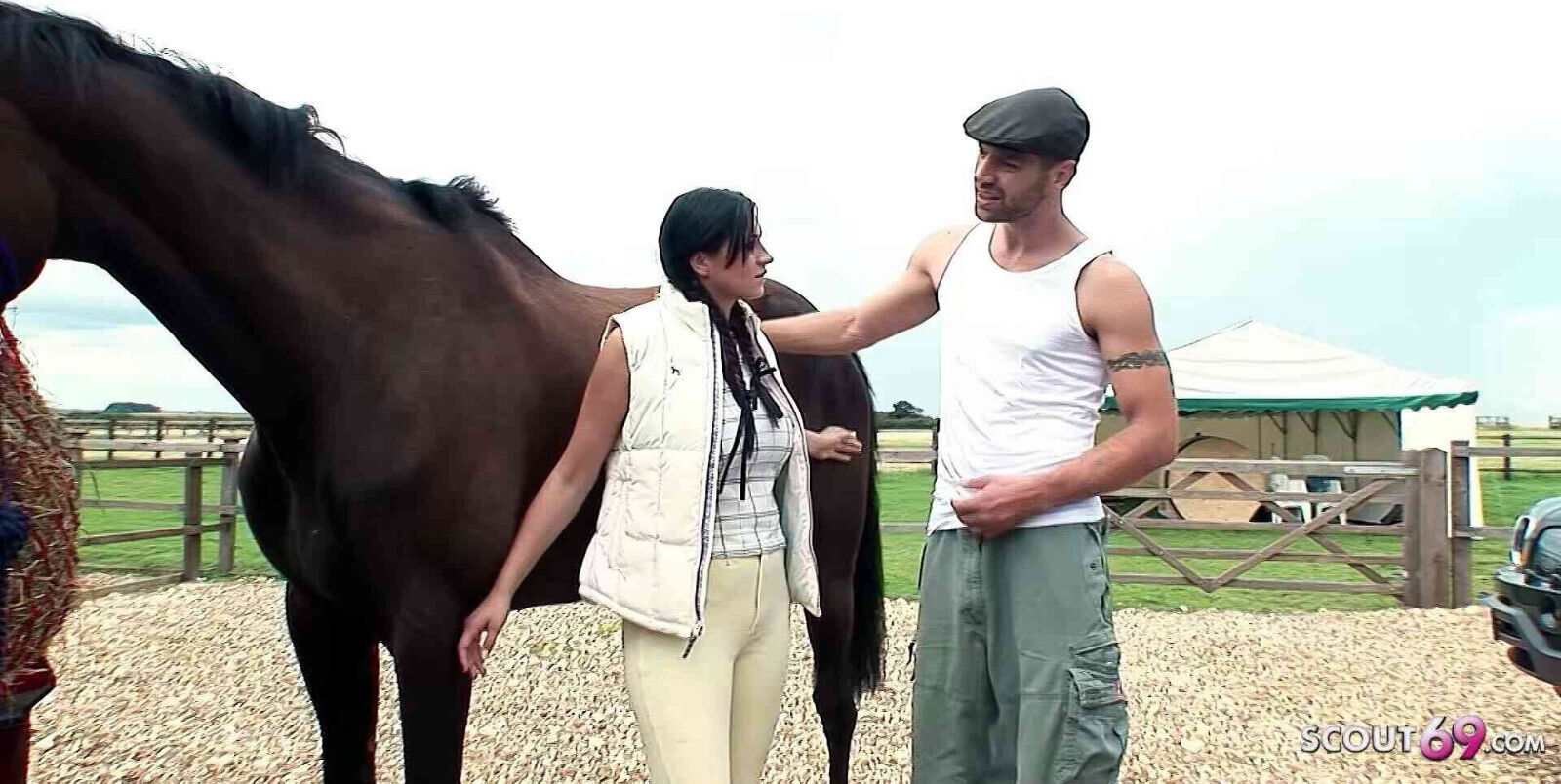 Black Pigtails Teen Jodi James seduce Fuck Horse Farm Dick