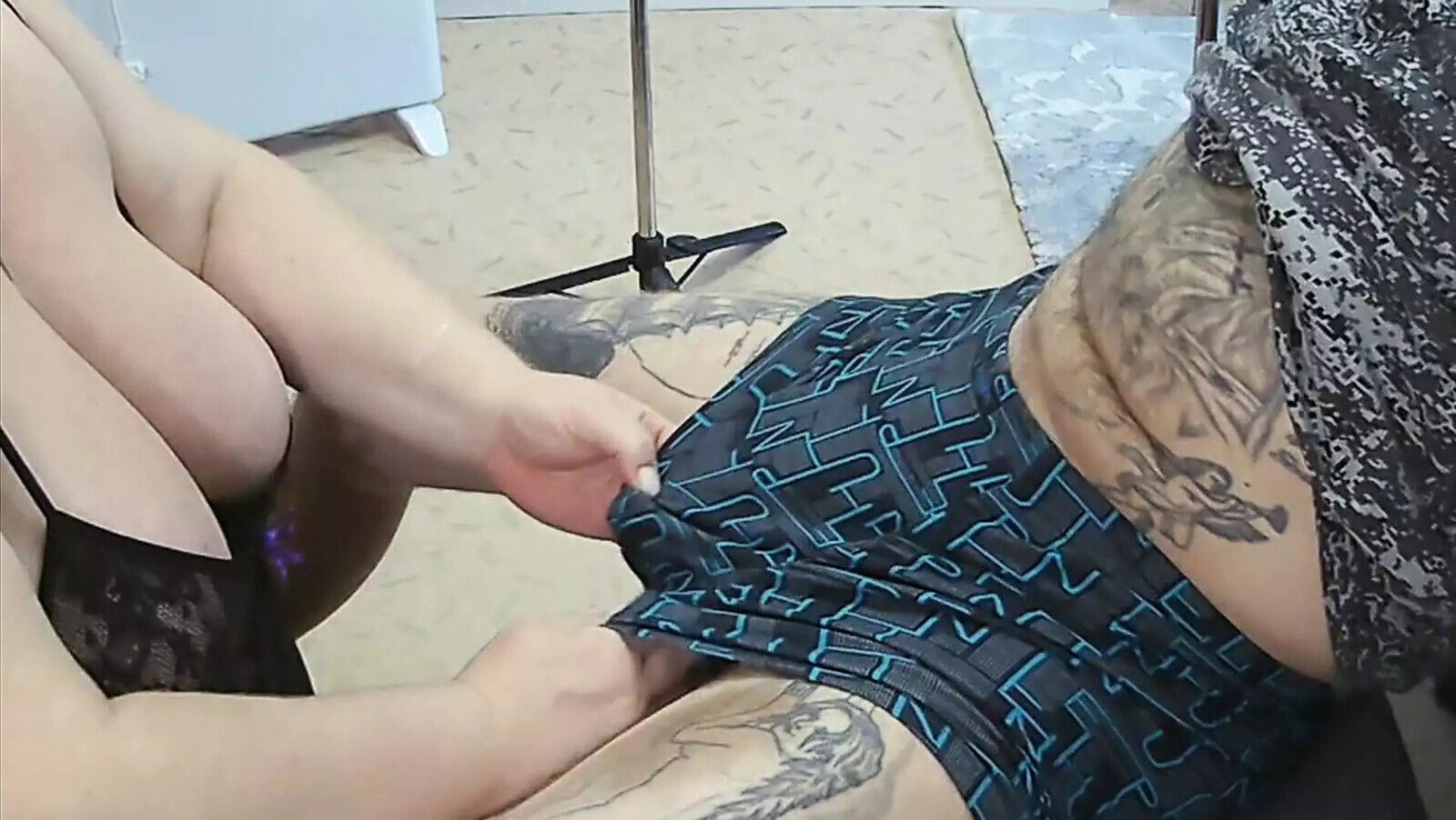 mother-in-law's chest after deep blowjob