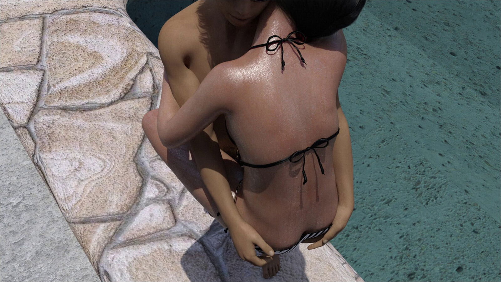 Helping Younger Stepsister Swim