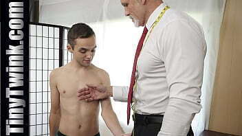 Mr. Steele Knows how To Make a Tiny Boy Squirm with Pleasure by Stroking His Cock and Getting Him Warmed up For an Intense Fucking with His Huge Daddy Dick - Tinytwink