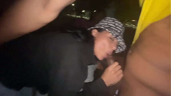 Park lizard slut sucks dicks