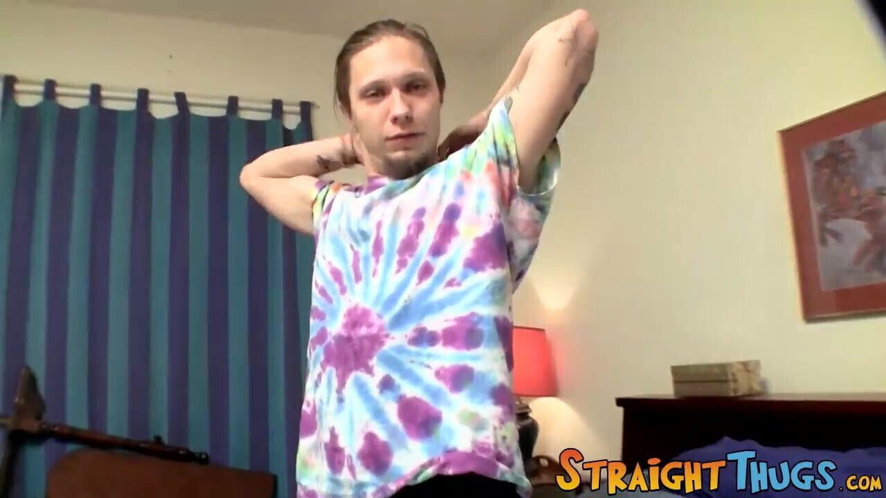 White thug Max making his dick squirt hot jizz