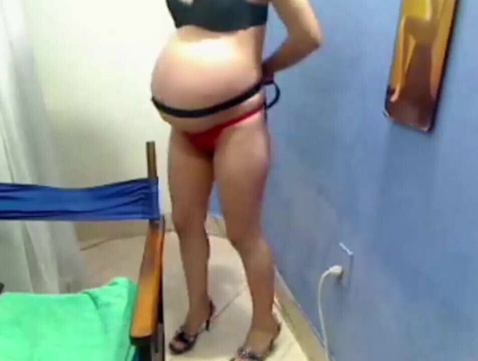 pregnant dani with twins and heels