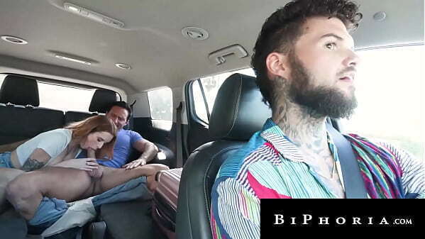 Sexy Hitchhiker Spitroasted Hunk Couple Biphoria