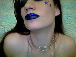 Sexy blue lip gloss fetish
