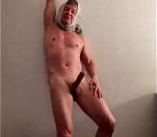 Female erotic play with my clean-shaven sexy male body